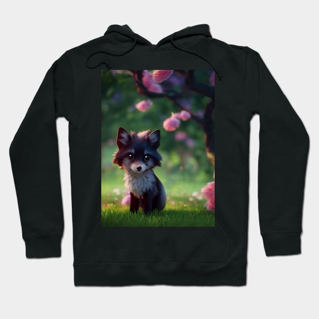 Cutest Little Black Fox Hoodie by MyMagicalPlace